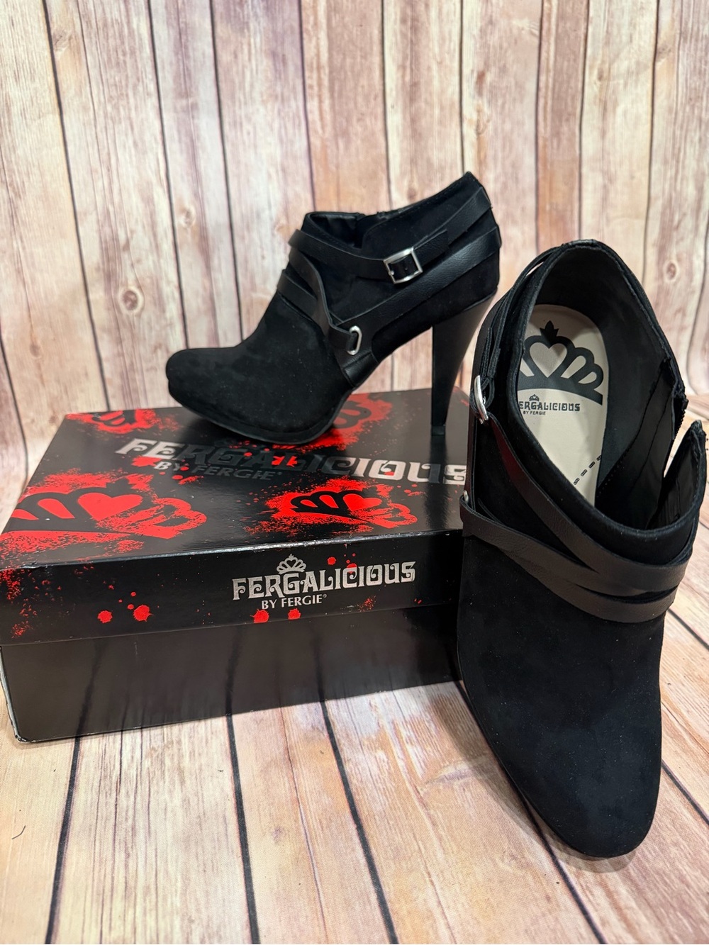 ✨NWT✨ Fergalicious by Fergie "Crissy" Black Booties in Box